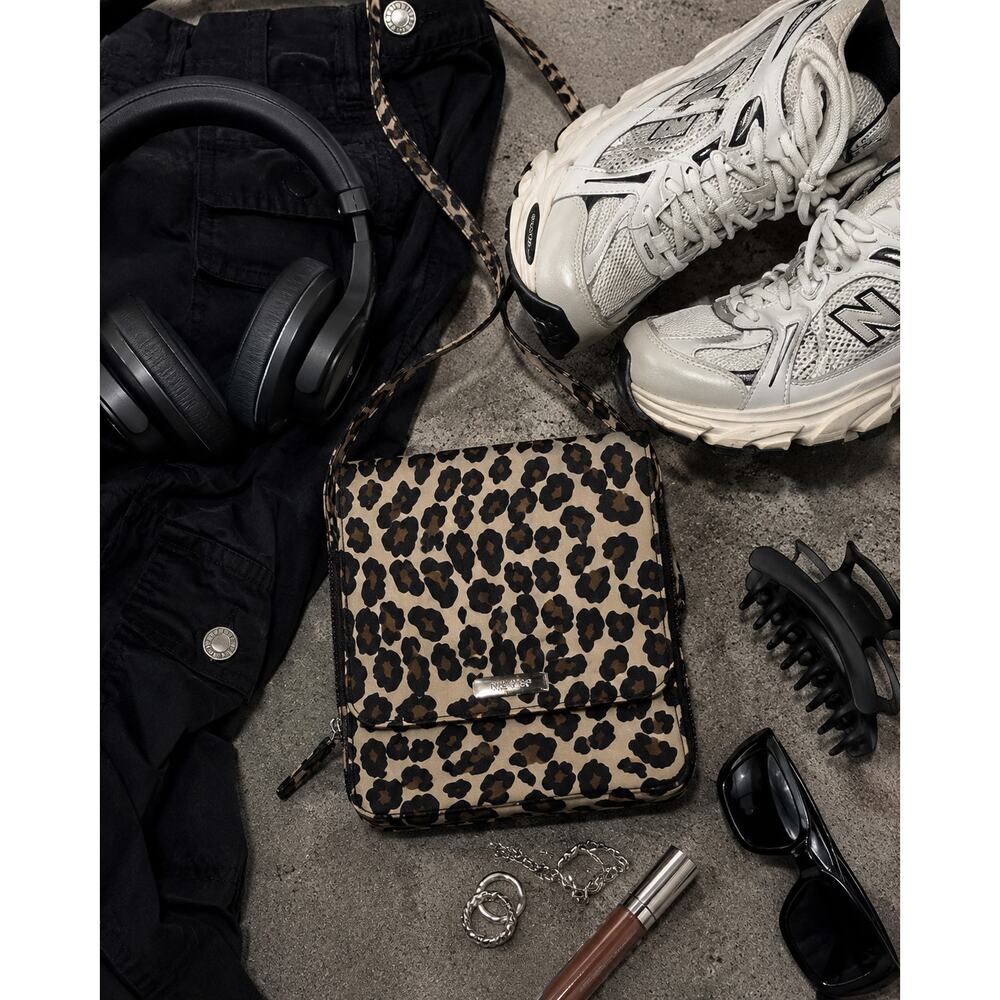 Nine West Leopard Print Crossbody Mini Bag Animal Print Travel Purse